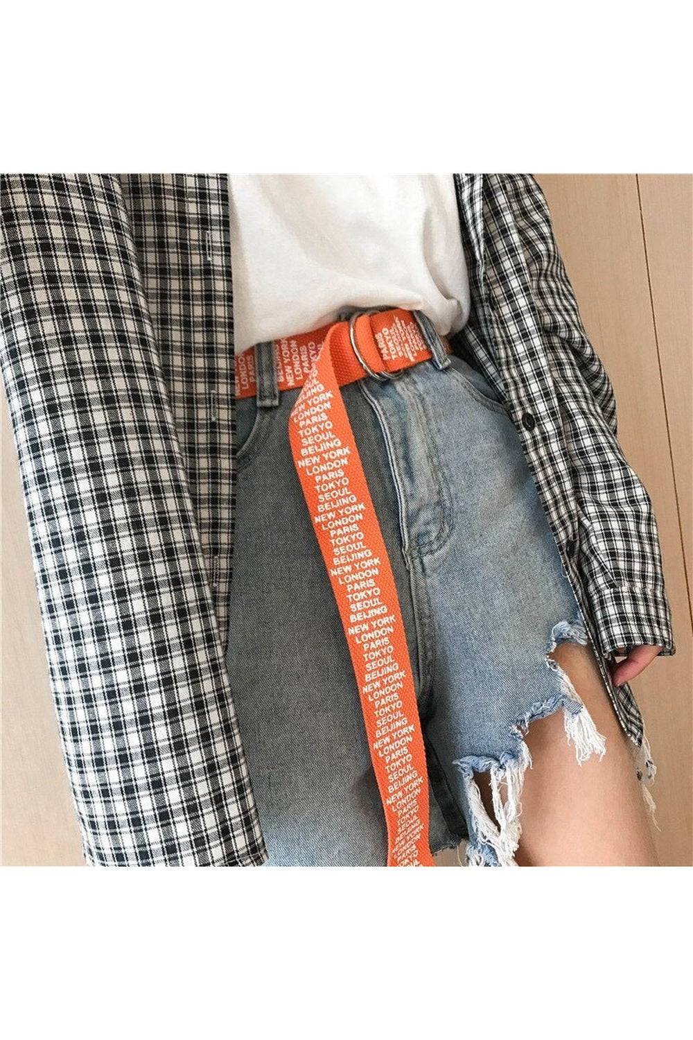 Indie Letter Printing Canvas Belt - Belts