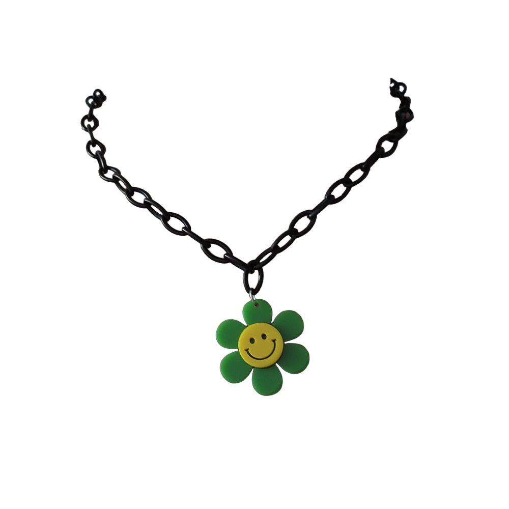 Indie Sunflower Face Necklace -