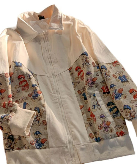 Jacket Bear Print Spring Autumn - Coats & Jackets