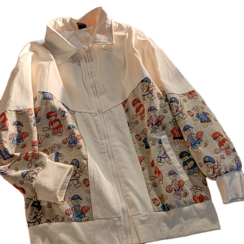 Jacket Bear Print Spring Autumn - Coats & Jackets