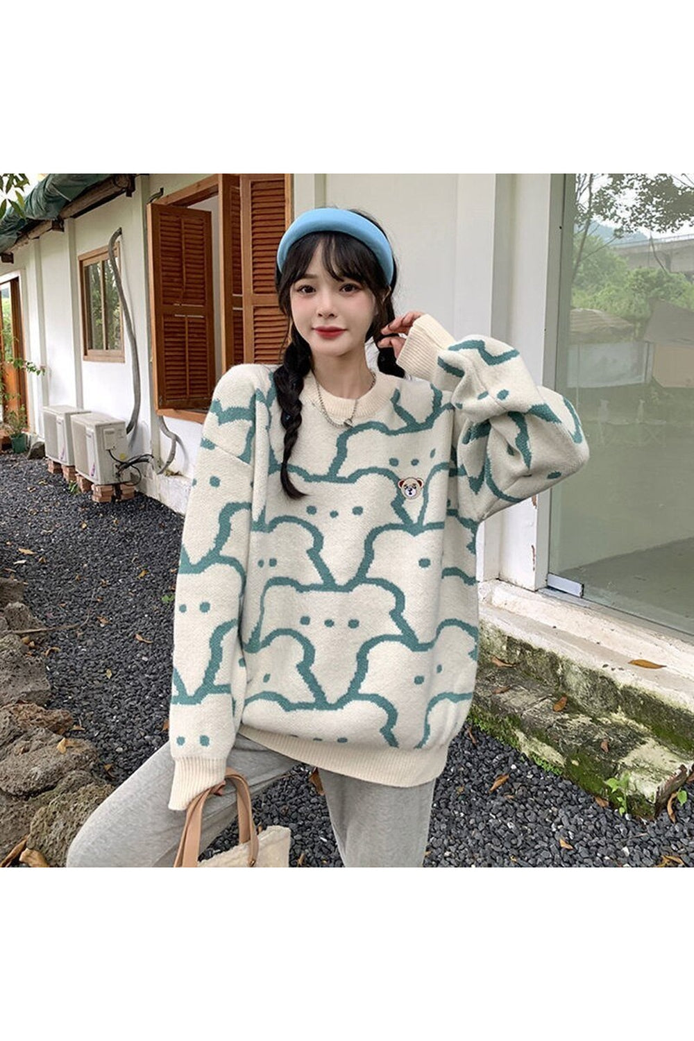 Fall Kawaii Bear Knit Sweater Shoptery
