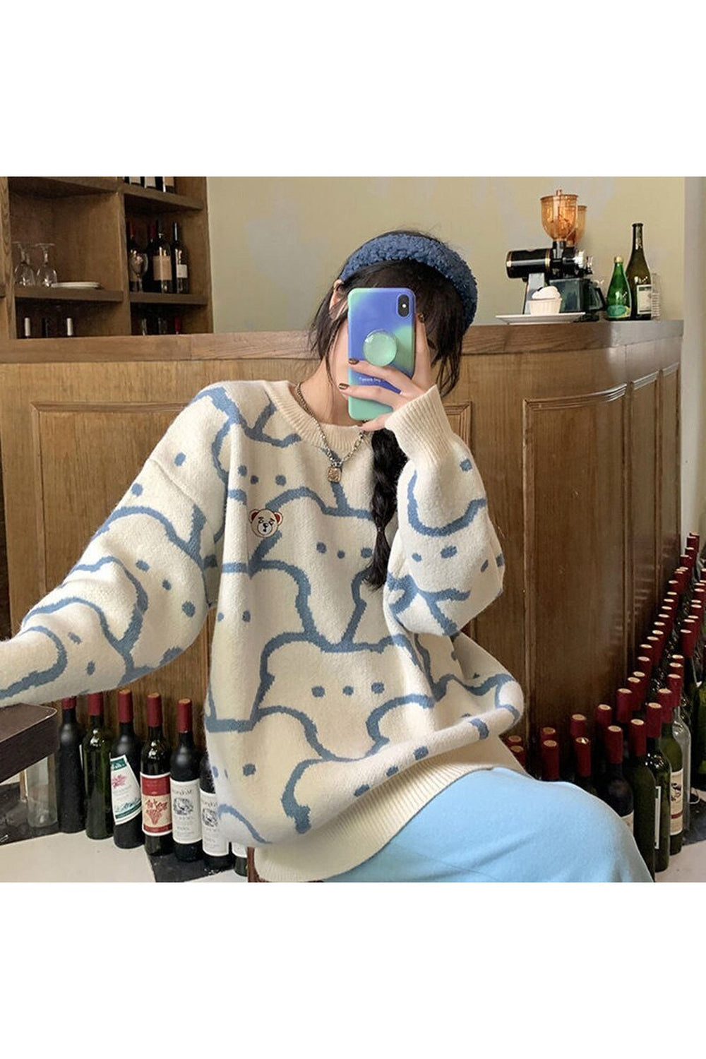 Fall Kawaii Bear Knit Sweater Shoptery