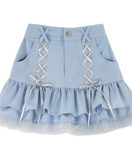 Kawaii Blue Mini Skirt - Skirts