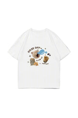 Kawaii Cat Oversized T-shirt WHITE Shoptery