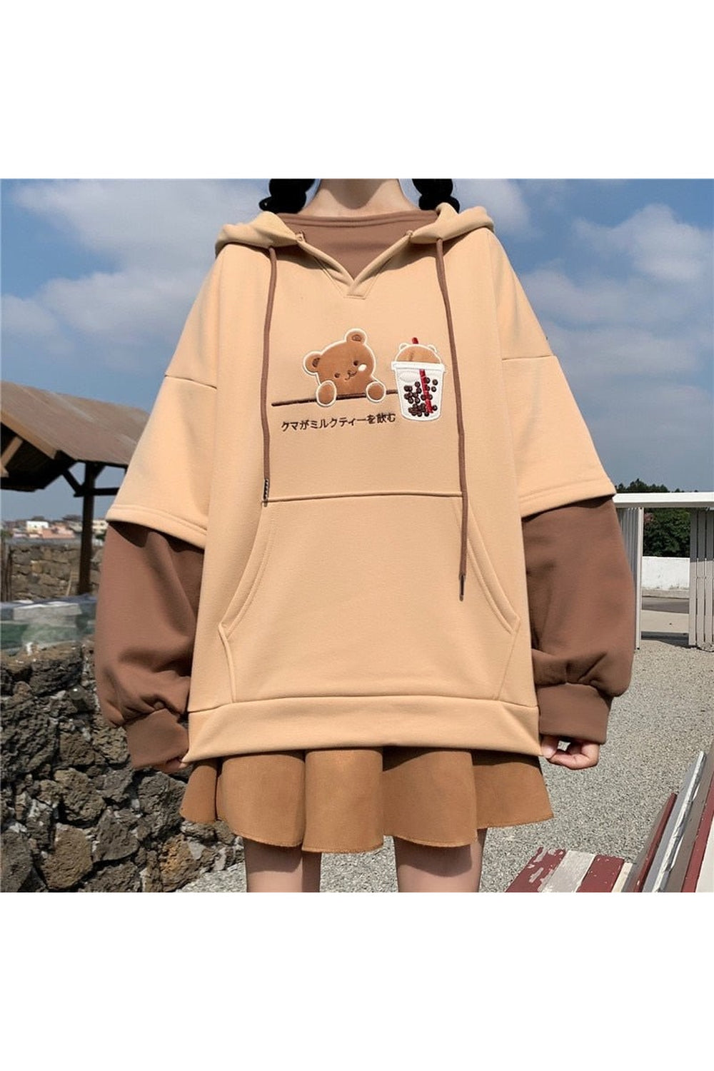 Kawaii Cute Bear Hoodie - Hoodies