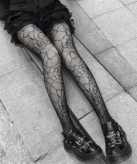 Kawaii Gothic Nylon Tights Fishnet - Fishnet Tights