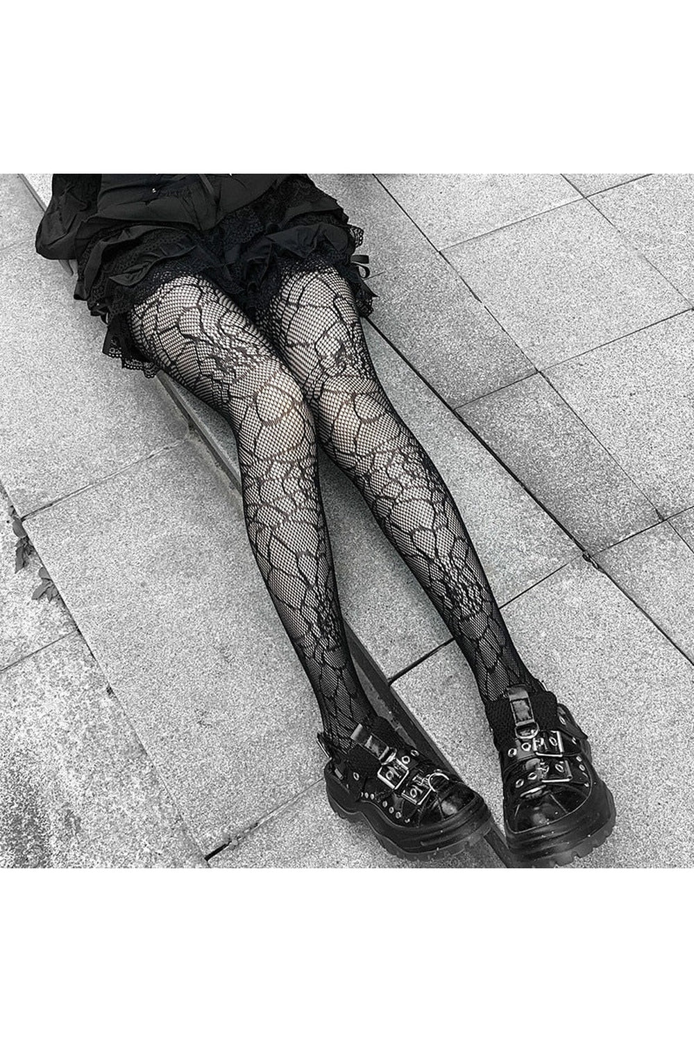 Kawaii Gothic Nylon Tights Fishnet - Fishnet Tights