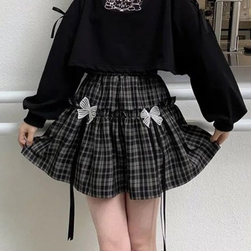 Kawaii Japanese Style Plaid Skirt - Skirts