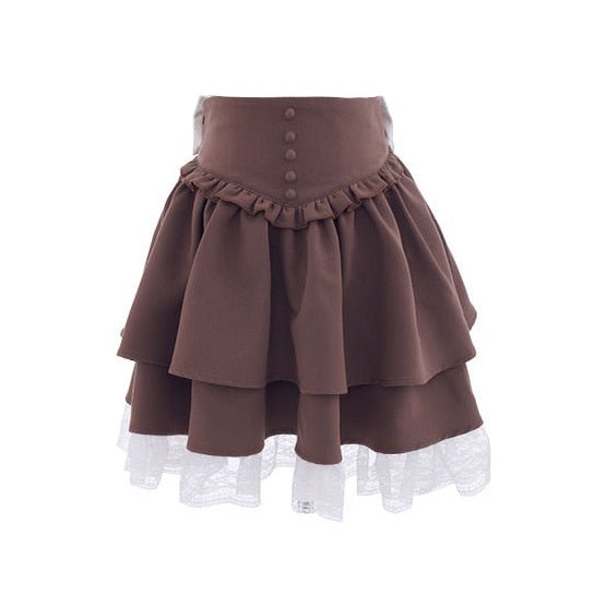 Kawaii Lace Patchwork Lolita Skirt - Skirts