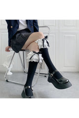 Kawaii Layered Bow Stockings Shoptery