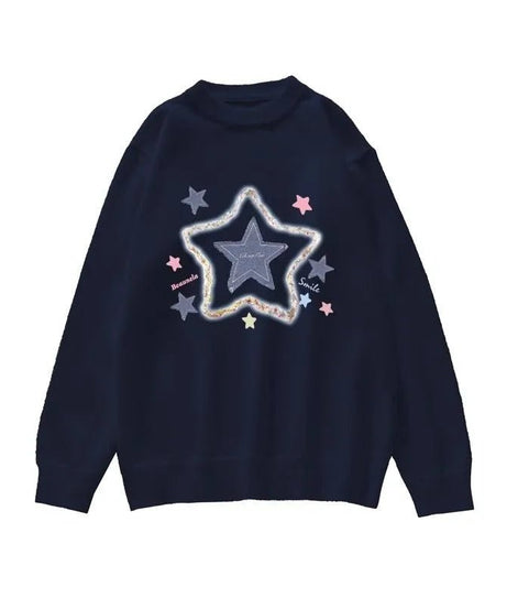 Kawaii Oversized Knit Sweatshirt -