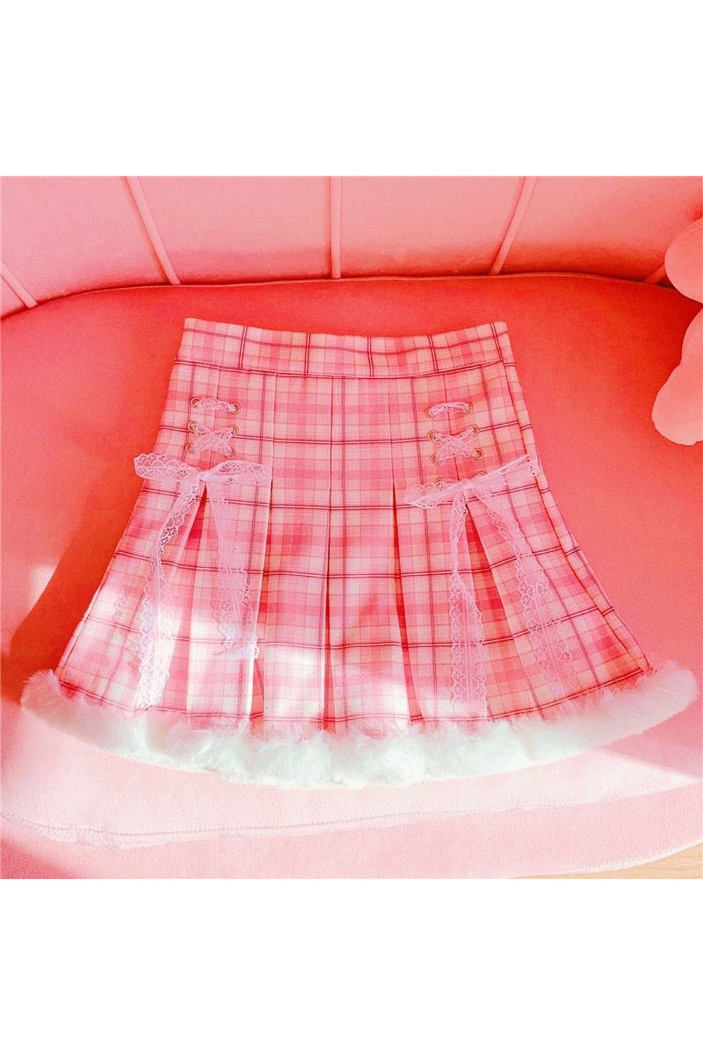 Buy Kawaii Plaid Mini Skirt Shoptery