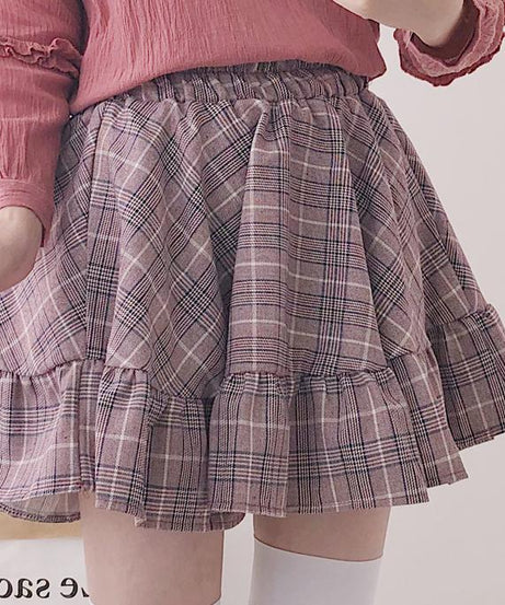 Kawaii Plaid ruffle mini skirt - Skirts