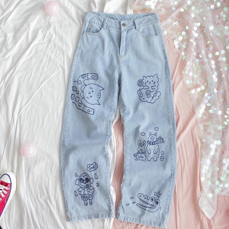 Kawaii Puppy Embroidery Cute Pants - Pants