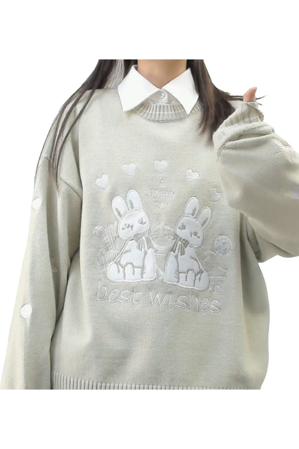 Kawaii Rabbit Loose Sweatshirt - Sweatshirts