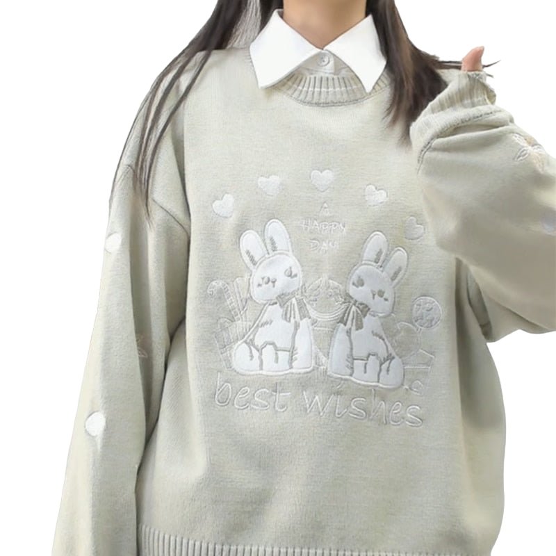 Kawaii Rabbit Loose Sweatshirt - Sweatshirts