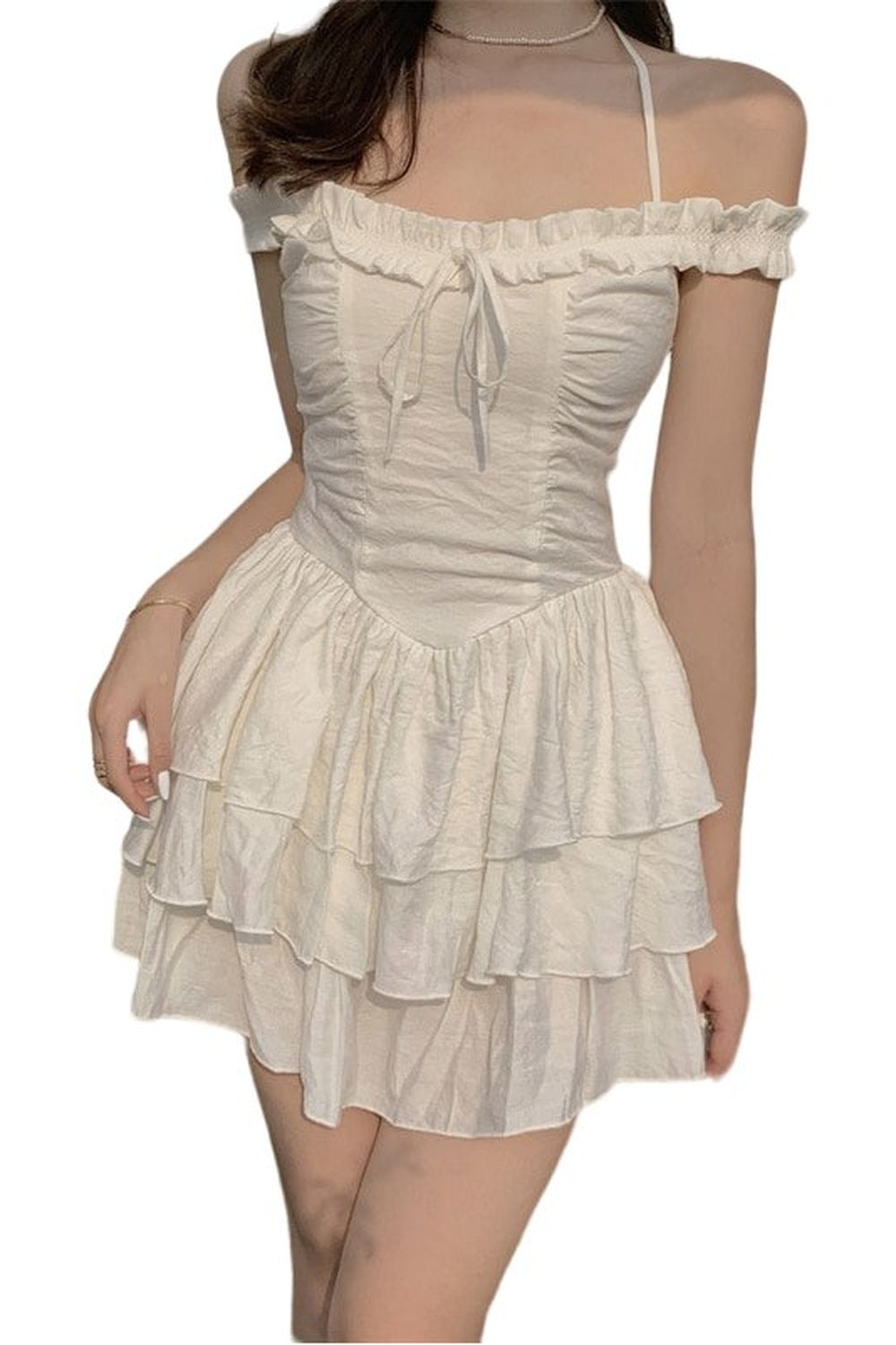 Kawaii Ruffled Strap Dress - Dresses