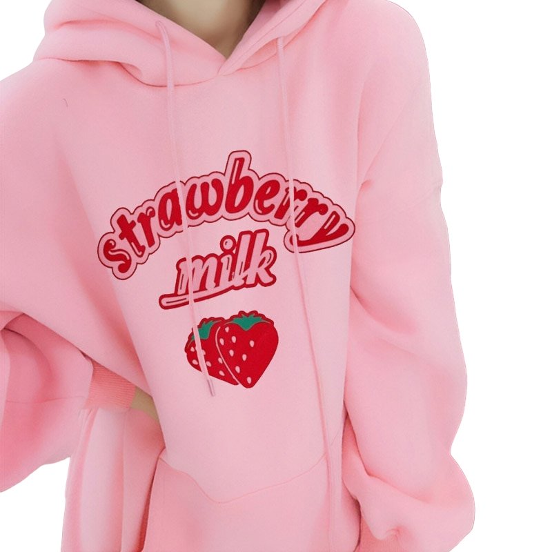 Kawaii Strawberry Milk Hoodie - Hoodies