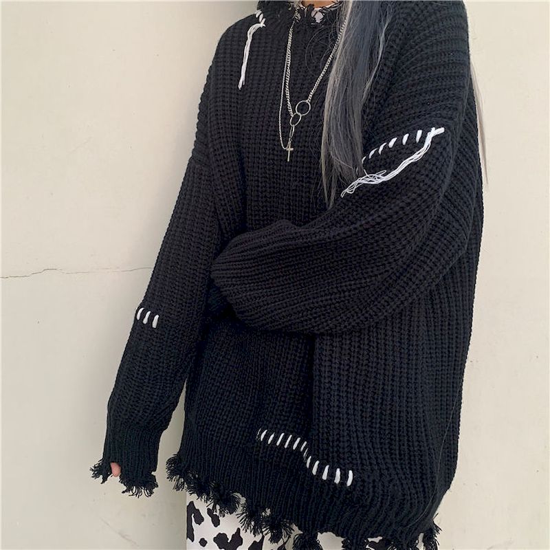 Knit Egirl Style Warm Sweater - Sweaters