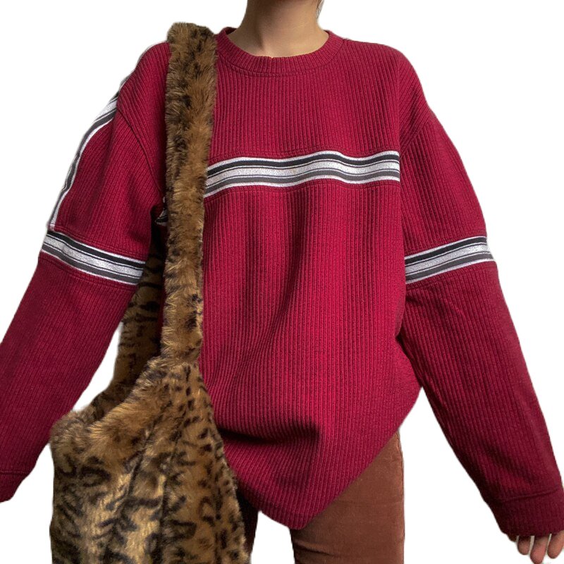 Knitted Long Sleeve Pullovers Vintage - Sweatshirts