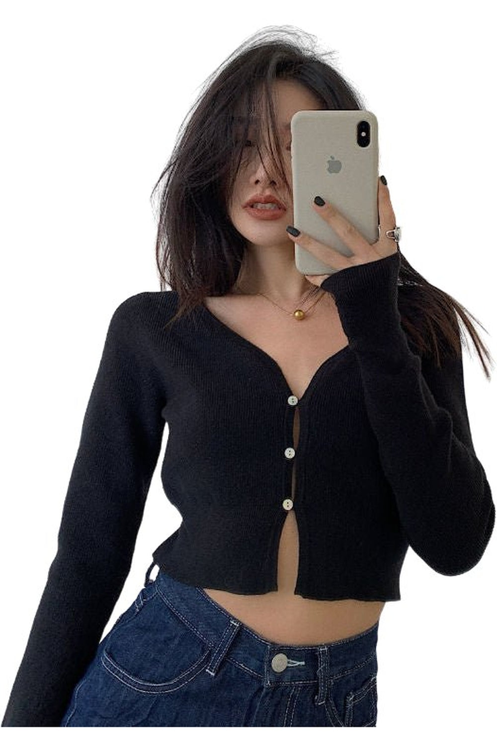 Korean Aesthetic Cropped Cardigan - Cardigans