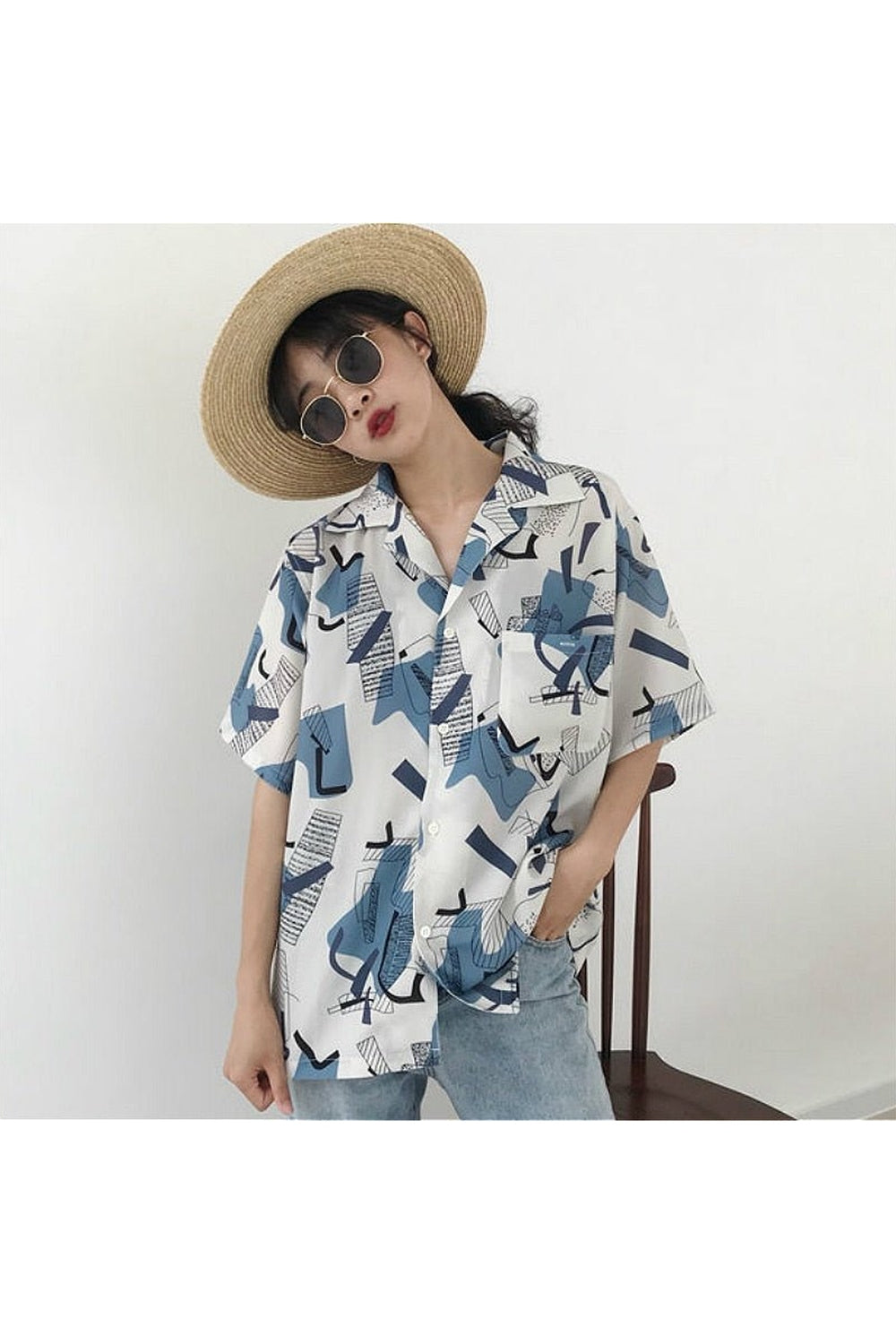 Korean Aesthetic Simple Shirt Shoptery