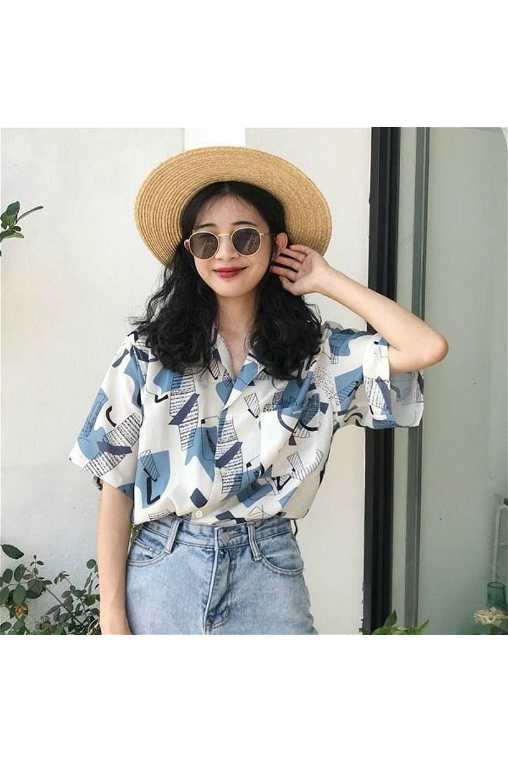 Korean Aesthetic Simple Shirt Shoptery