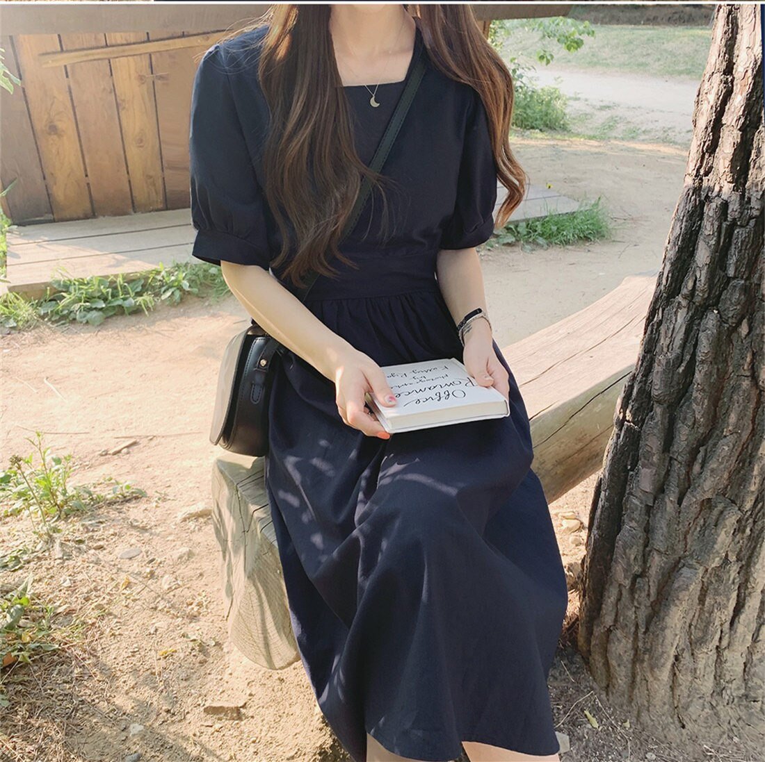 Korean Cotton Casual Dress - Dresses
