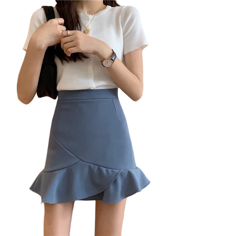 Korean Style Ruffle Skirt - Skirts