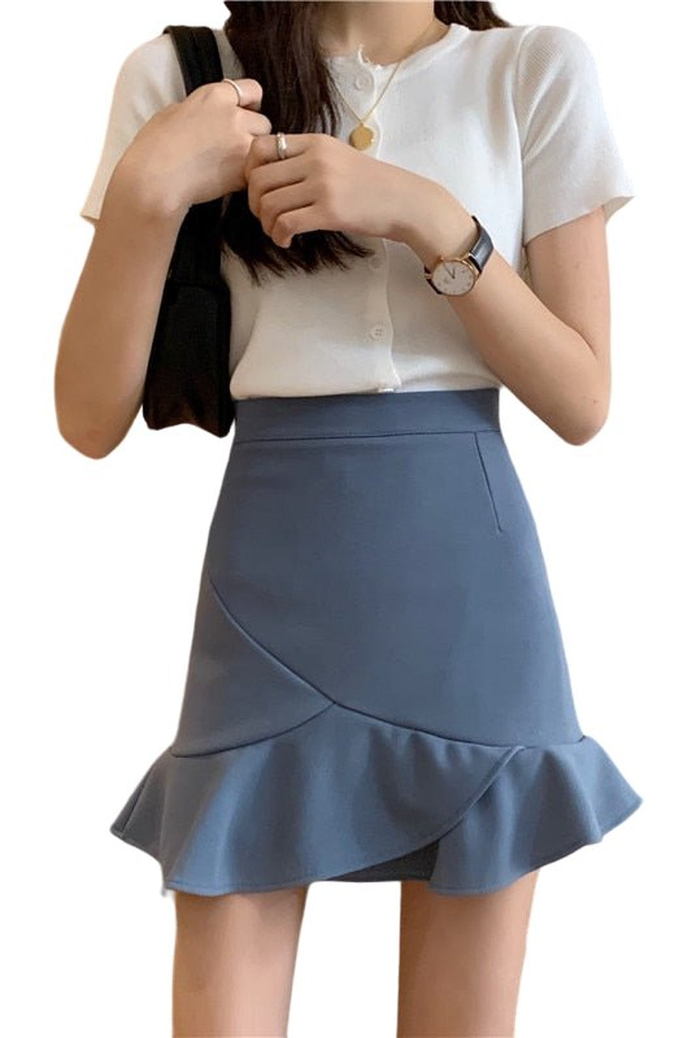 Korean Style Ruffle Skirt - Skirts