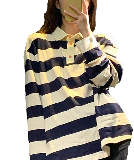 Korean Style Striped T-shirt - T-shirts