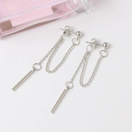 Korean Tassel Metal Dangle Earrings -