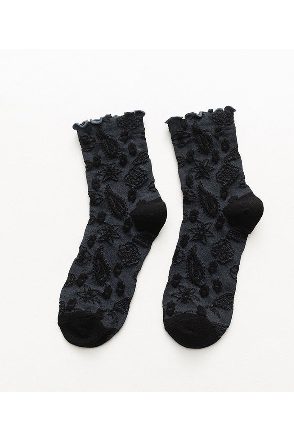 Lace Ruffle Embroidery Socks - Socks