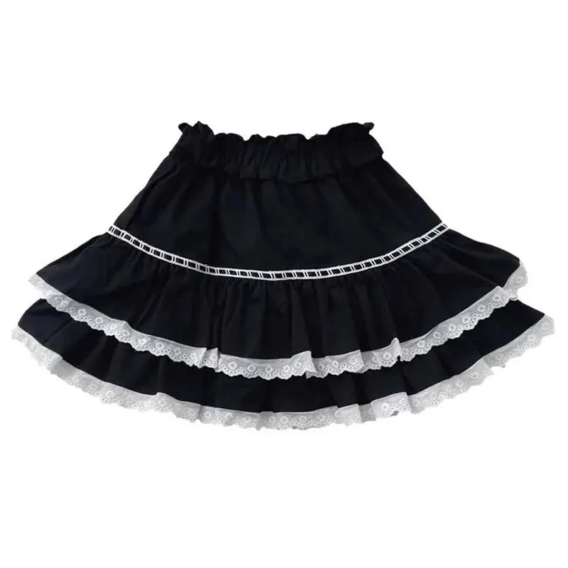 Lace Ruffle High Waist Tutu Skirt -