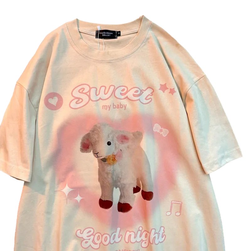 Lamb Heart Retro Harajuku t-shirt -
