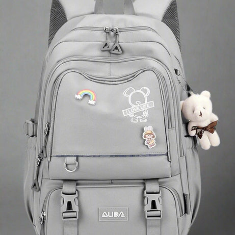 Pastel Large Backpack Kawaii grey Shoptery