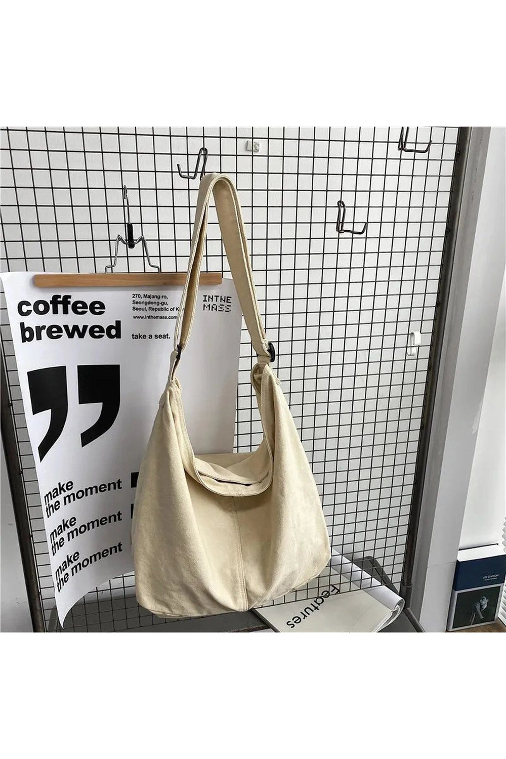 Retro Large Canvas Shopper Handbags White 36cm18cm32cm Shoptery