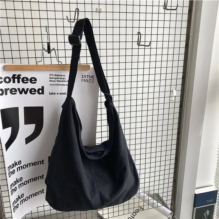 Retro Large Canvas Shopper Handbags Black 36cm18cm32cm Shoptery