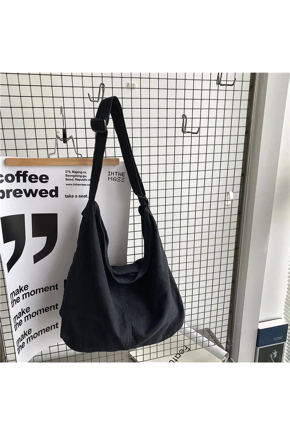 Retro Large Canvas Shopper Handbags Black 36cm18cm32cm Shoptery