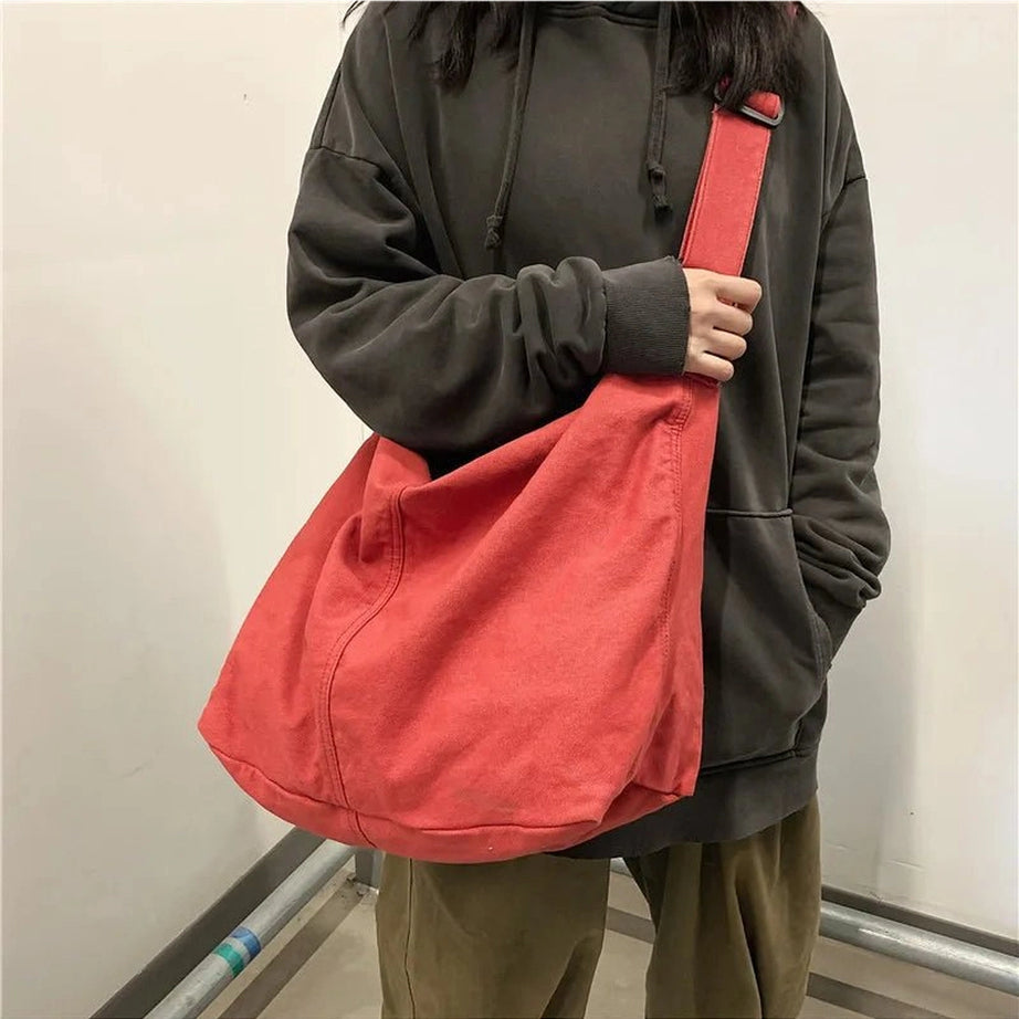 Retro Large Canvas Shopper Handbags Shoptery