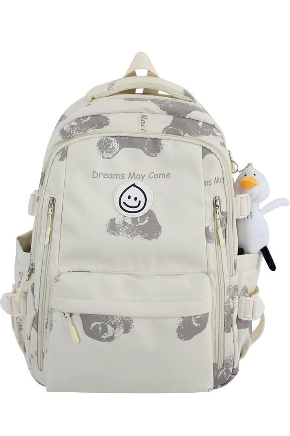 Large Cute College Backpack White printing Shoptery