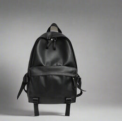 Aesthetic Leather Rucksack School Backpack 68black Shoptery