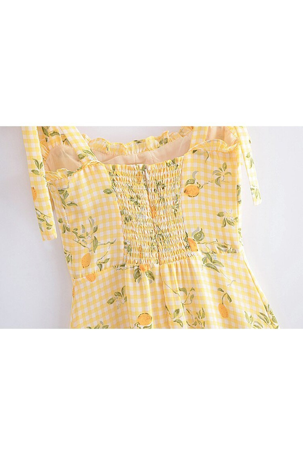 Unique Lemon Print Strappy Dress