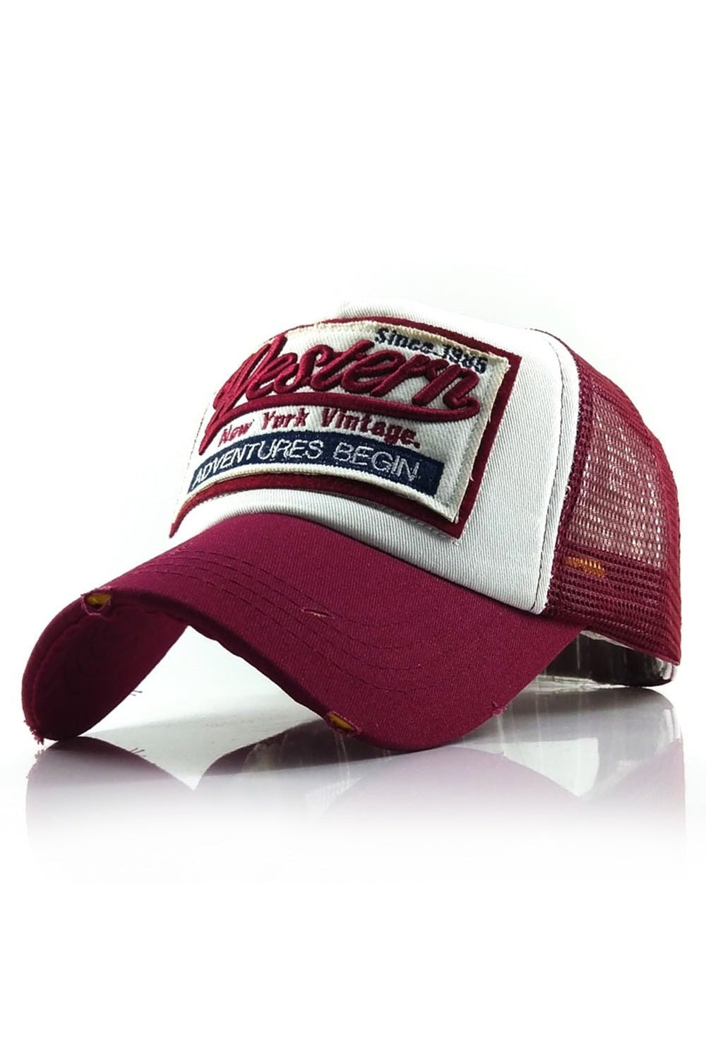 Letter Embroidery Mesh Baseball Cap - Hats