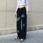 Fall Letter Star Loose Jeans Shoptery