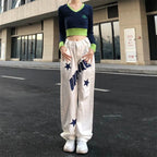 Fall Letter Star Loose Jeans White Shoptery