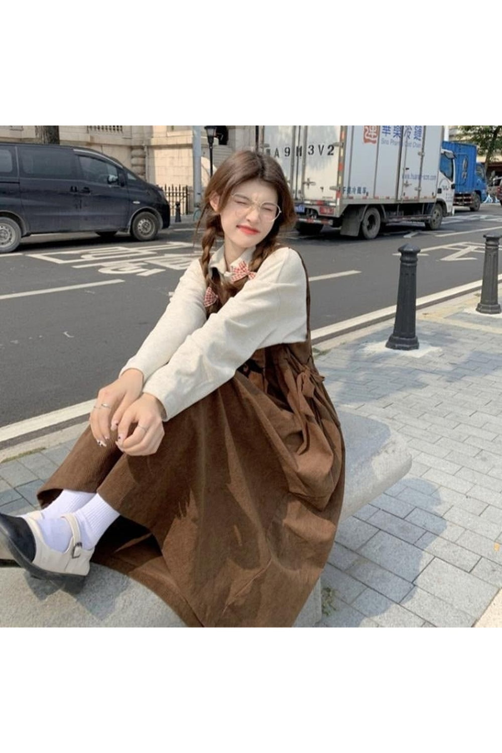 Light Academia Retro Midi Dress Shoptery