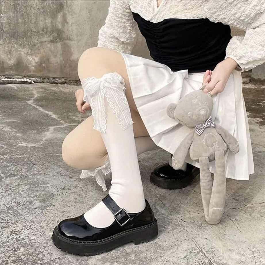 Kawaii Lace Bow Socks Shoptery