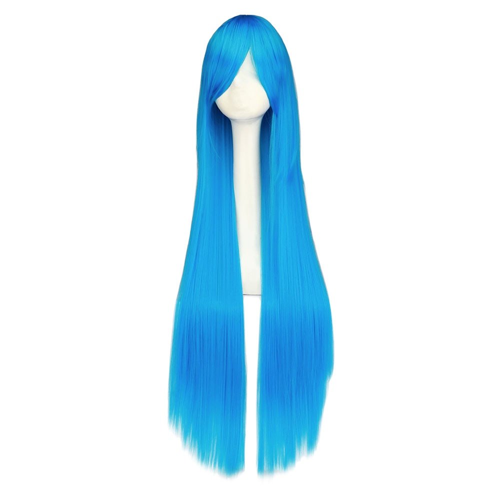 Long Blue Synthetic Wig - Wigs
