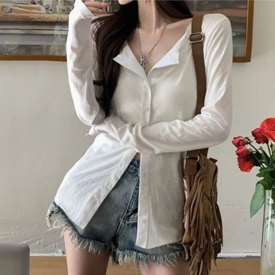Retro Long Sleeve Elegant Blouse Shoptery